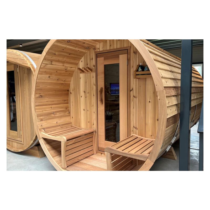 Barrel Sauna Red Cedar Knotty Ø 213 x L 310 cm