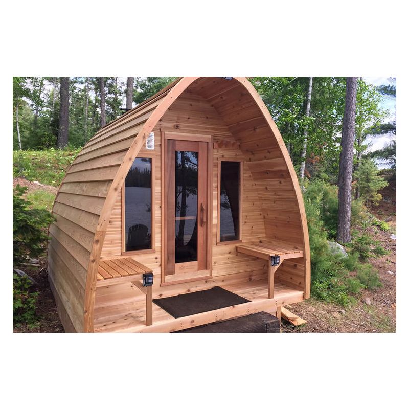 Pod Sauna Red Cedar Knotty L 305 x W 244 CM with Porch on Front 