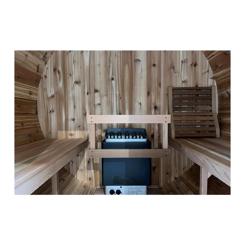 Barrel Sauna Red Cedar Knotty Ø 213 x L 214 cm 