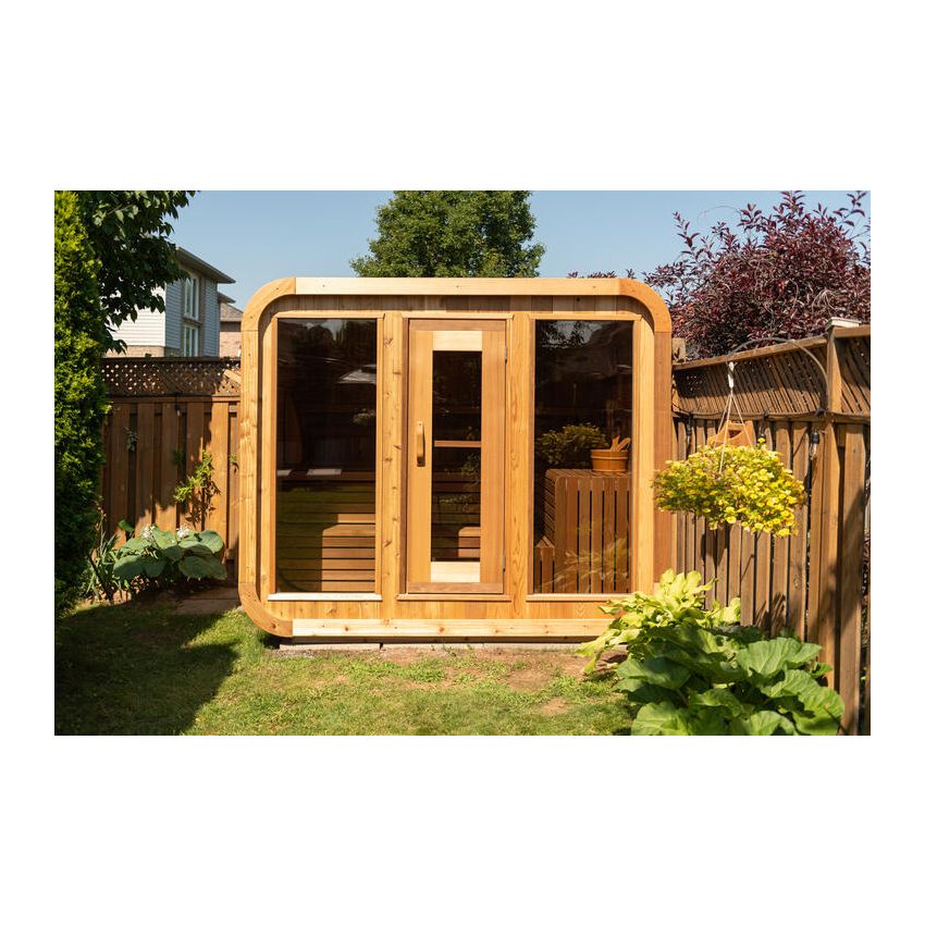Luna Sauna Red Cedar Knotty W 244 x L 213 cm