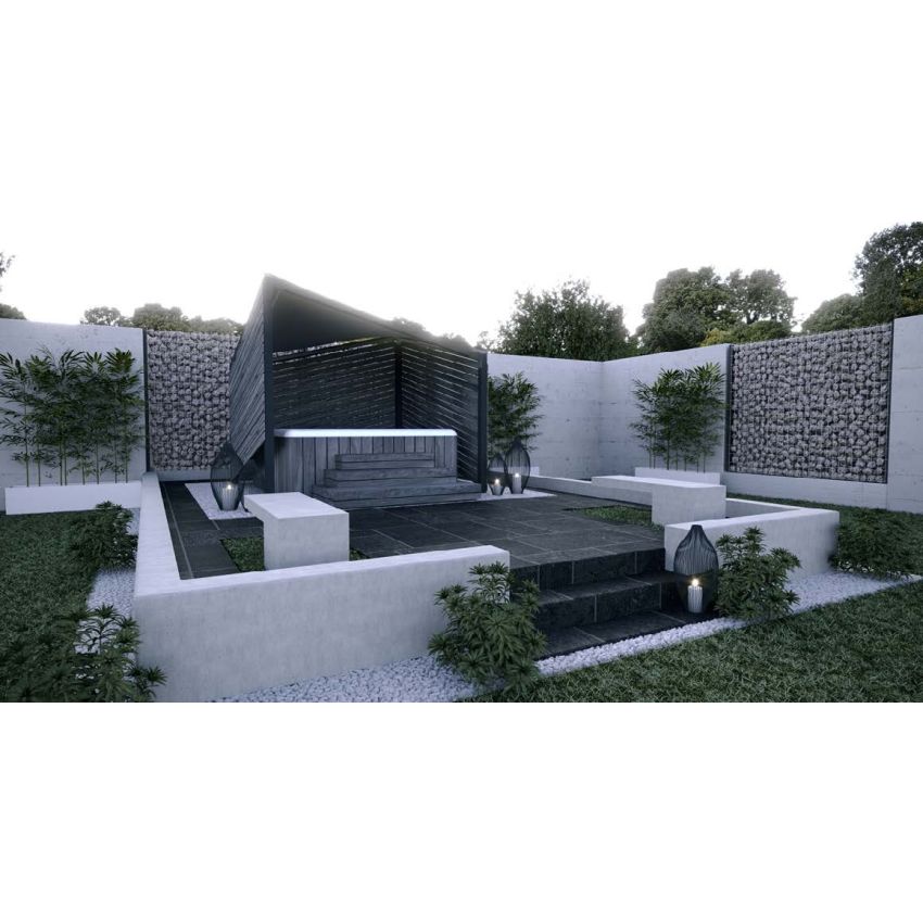 Sail Gazebo Steel 3m x 3m - Optional Wooden Louvres