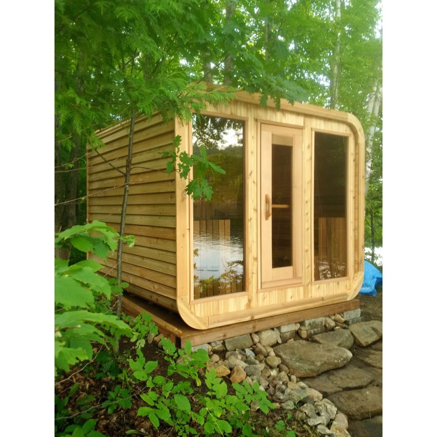 Luna Sauna Red Cedar Knotty W 244 x L 213 cm