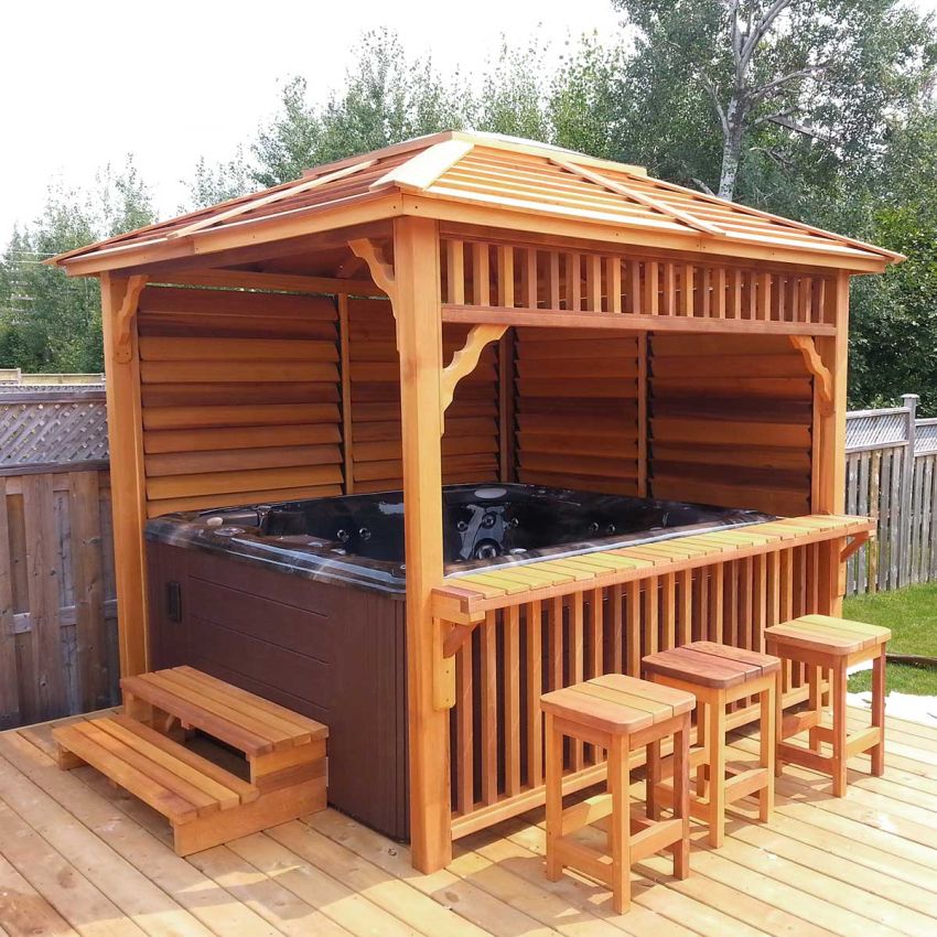 Dundalk 10 x 10ft Echoe Gazebo with 2 Louvres & Bar + Stool Kit