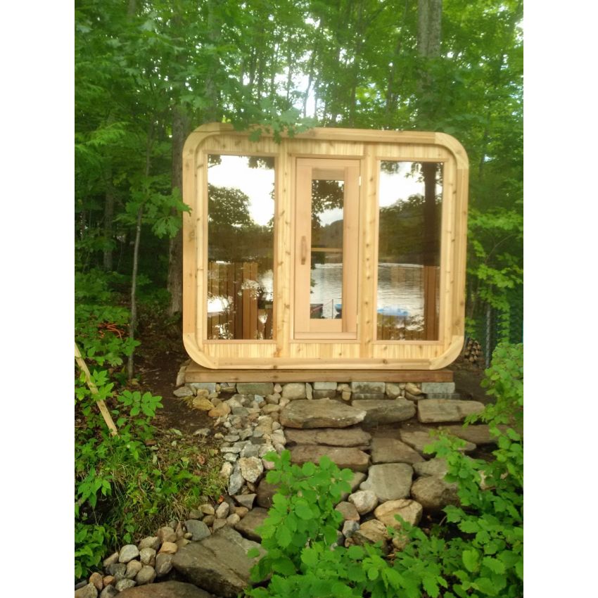 Luna Sauna Red Cedar Knotty W 244 x L 213 cm