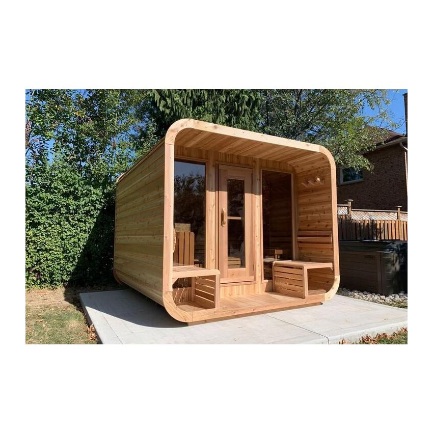 Luna Sauna Red Cedar Knotty W 244 x L 274 cm incl. Porch