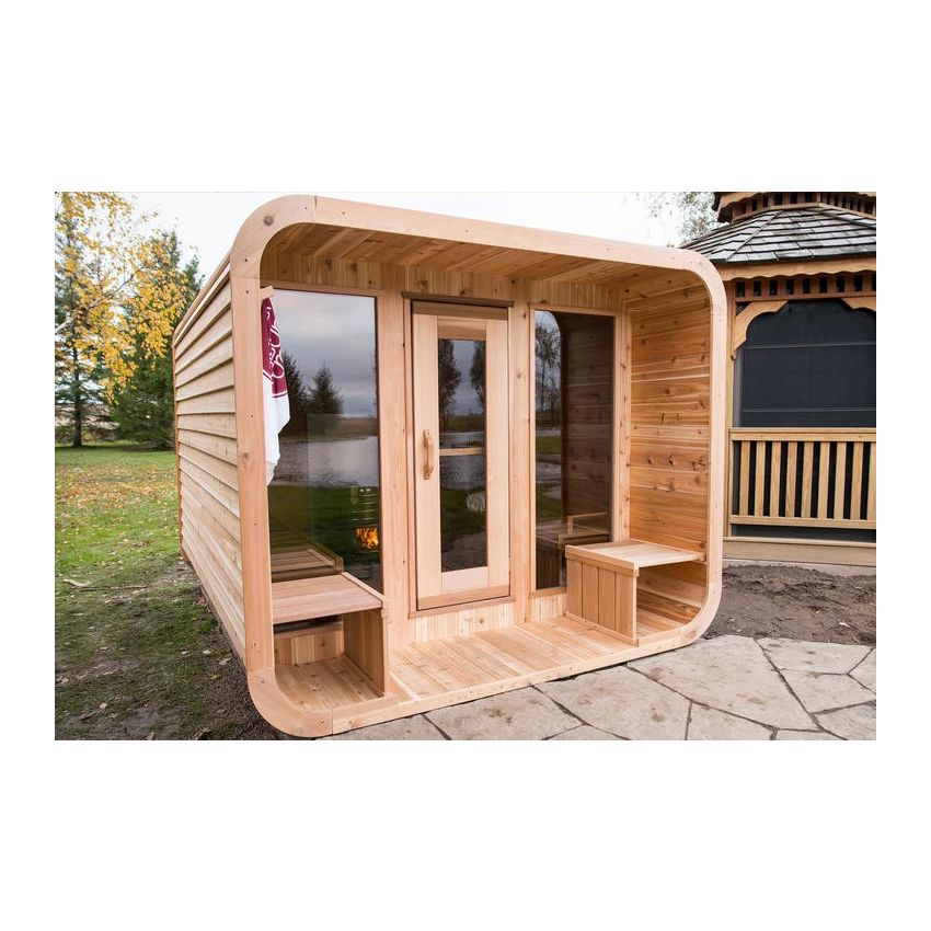Luna Sauna Red Cedar Knotty W 244 x L 274 cm incl. Porch