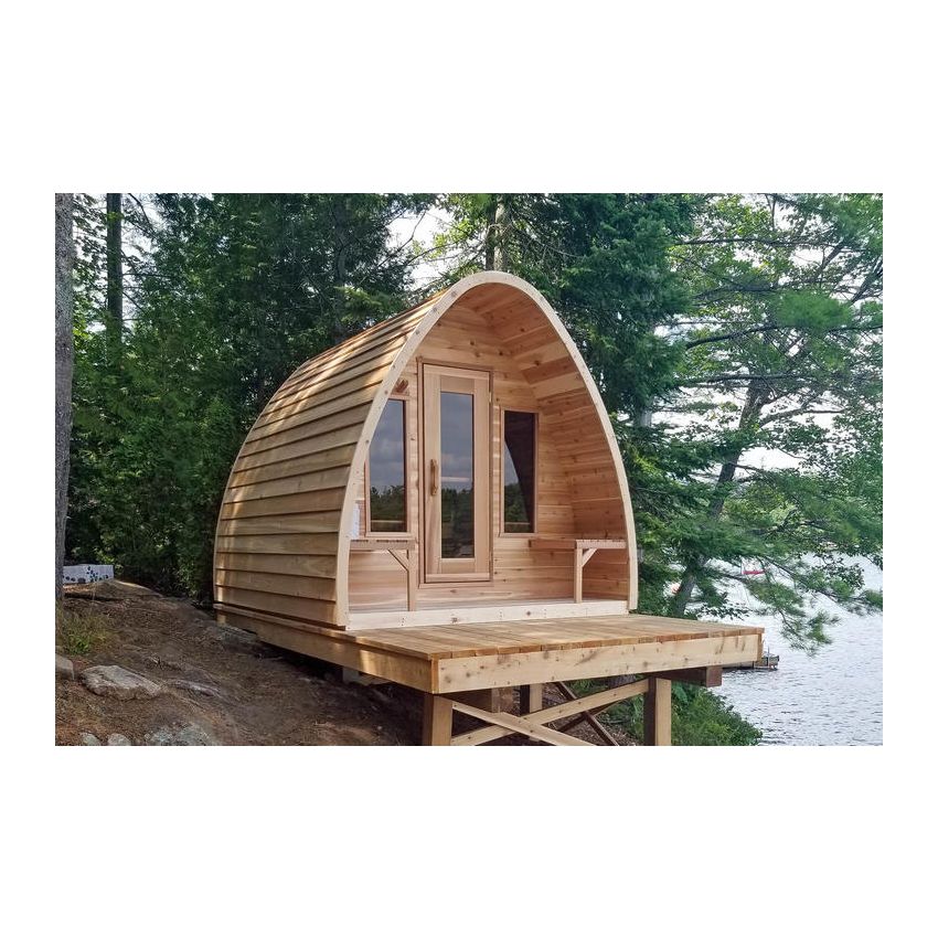 Pod Sauna Red Cedar Knotty L 305 x W 244 CM with Porch on Front 