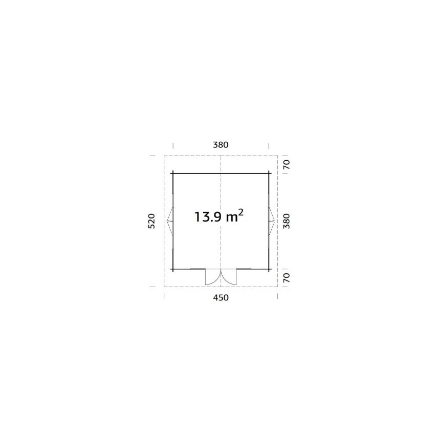 Vermont 4m X 4m 34mm Log Cabin Summerhouse