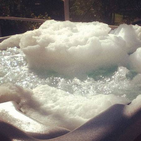 Excess hot tub foam can be controlled with No Foam chemicals