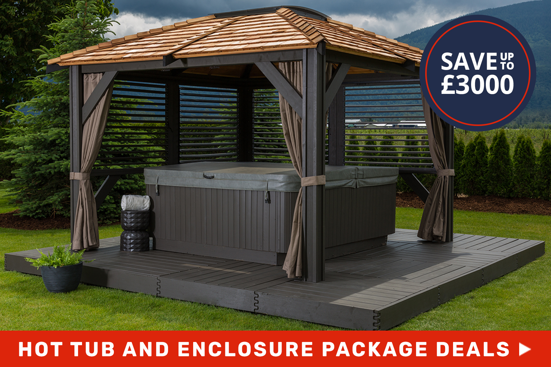 hot tub and enclosure package deals