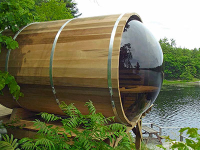Outdoor Canadian Cedar Barrel Saunas