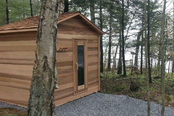 Outdoor Sauna Cabin in Forest