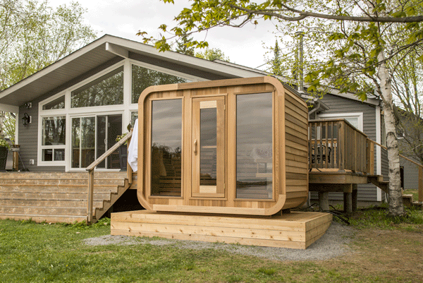 Modern contemporary outdoor sauna