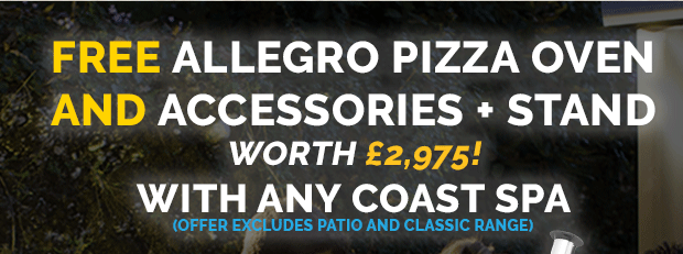 FREE Wood Fired Pizza Oven with Coast Spas Hot Tubs